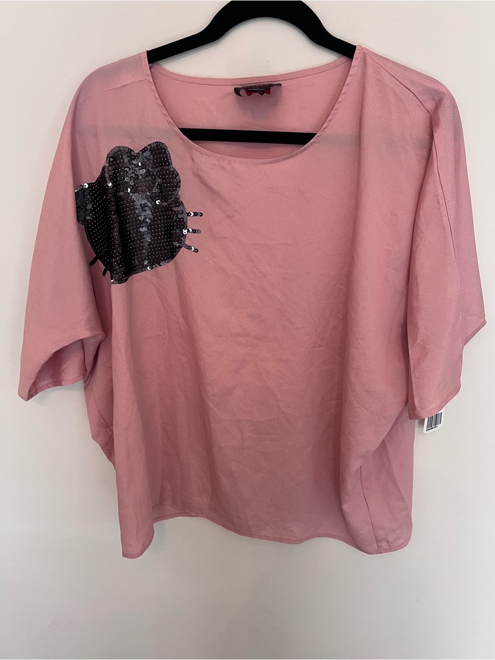 Forever 21/hello kitty Pink Short Sleeve Top with Sequins new with tags!
